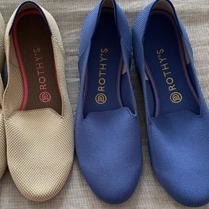 SOLD Brand new, never worn outside the house, Cornflower blue Rothy’s loafers